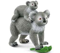 SCHLEICH MAMA KOALA Z MALUSZKIEM FIGURKA KOLEKCJONERSKA RĘCZNIE MALOWANA