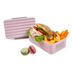 ŚNIADANIÓWKA Z PRZEGRÓDKĄ POJEMNIK PUDEŁKO LUNCHBOX BACKUP RÓŻOWY