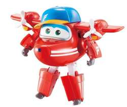 SUPER WINGS FLIP SAMOLOT TRANSFORMUJĄCY ROBOT 2w1 JEŹDZI ŚMIGŁA CZAPKA