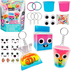 TAŚMA NANO CRAFTS BRELOCZKI KEYCHAIN SQUISHY KIT ZABAWKA KREATYWNA 26 EL.