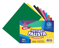 TEKTURA FALISTA ASTRA DWUWARSTWOWA 160G 10 KOLORÓW PAPIER KARBOWANY