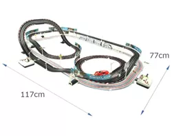 TOR WYŚCIGOWY SAMOCHODOWY + TORY Z KOLEJKĄ ELEKTRYCZNĄ 2w1 WYŚCIGI 20 km/h