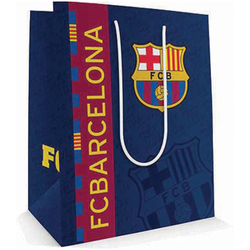 TORBA PREZENTOWA TOREBKA FC BARCELONA SZEROKIE DNO 32x27x10 CM EUROCOM 1SZT