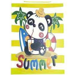 TORBA PREZENTOWA TOREBKA SUMMER PANDA  MEGA XXL SZEROKIE DNO 50x72x20 CM