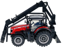 TRAKTOR METALOWY  MASSEY FERGUSON 6740S ŁADOWARKA Z NAPĘDEM MODEL BBURAGO