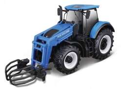 TRAKTOR METALOWY NEW HOLLAND T7 ŁADOWACZ CZŁOWY MODEL BBURAGO 1/32