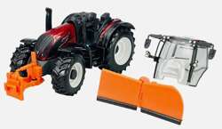 TRAKTOR METALOWY VALTRA N174 PŁUG ŚNIEŻNY POJAZD ROLNICZY BBURAGO 1/32