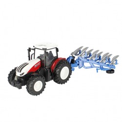 TRAKTOR ZDALNIE STEROWANY Z PŁUGAMI FARMA R/C NA PILOTA ŚWIATŁA