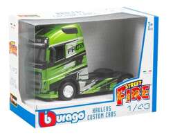 VOLVO FH16 ZIELONY TIR SAMOCHÓD METALOWY POJAZD STREET FIRE BBURAGO 1:43