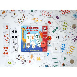 ZABAWA W LICZENIE UKŁADANKA EDUKACYJNA LICZBY PUZZLE KAPITAN NAUKA