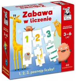 ZABAWA W LICZENIE UKŁADANKA EDUKACYJNA LICZBY PUZZLE KAPITAN NAUKA