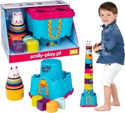 ZAMEK KRÓLICZKA PIRAMIDKA SORTER SMILY PLAY -  WIEŻA 58 CM - NAUKA I ZABAWA