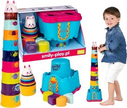 ZAMEK KRÓLICZKA PIRAMIDKA SORTER SMILY PLAY -  WIEŻA 58 CM - NAUKA I ZABAWA