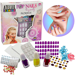 ZESTAW DO PAZNOKCI ATELIER GLAMOUR POP NAILS MANICURE LAKIERY OZDOBY 230 EL