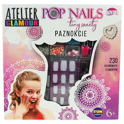 ZESTAW DO PAZNOKCI ATELIER GLAMOUR POP NAILS MANICURE LAKIERY OZDOBY 230 EL