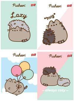 ZESZYT A5/32 KARTKI PUSHEEN KOTEK LAMINOWANY ZESTAW 4w1 UNIPAP