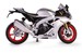 APRILLA 2021 RSV4 RR1000 SREBRNY WYŚCIGOWY MOTOCYKL MODEL METALOWY 1:12