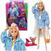 BARBIE EXTRA BLOND WŁOSY AKCESORIA STYLISTYCZNIE + ZWIERZAK MATTEL