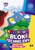 BLOK TECHNICZNY KOLOROWY 170G A3 10 ARKUSZY ASTRA